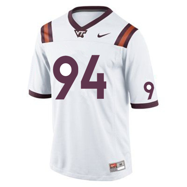 Men #94 Nigel Simmons Virginia Tech Hokies College Football Jerseys Sale-White